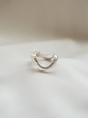 WAVE CLUSTER SILVER RING